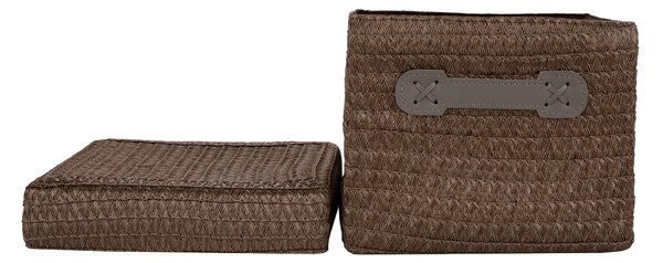 TEMPO-KONDELA IBERIS, úložné boxy, set 4 ks, oranžová/olivová/zelená/hnědá