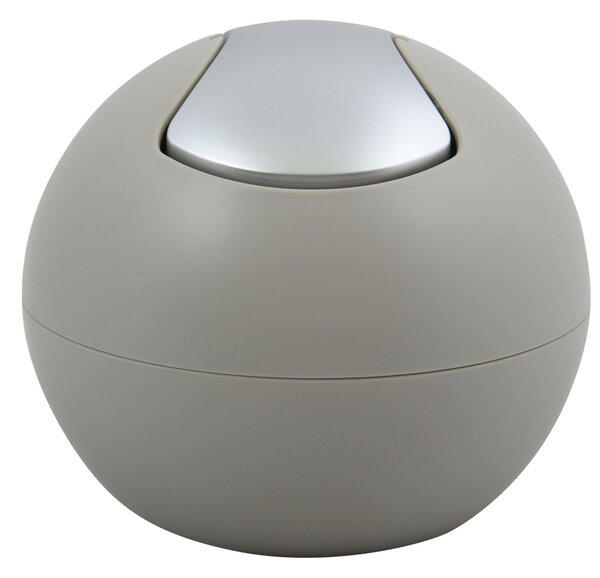 Spirella mini výklopný odpadkový koš BOWL MATT, matný šedohnědý, plast, 1 L