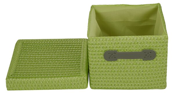 TEMPO-KONDELA IBERIS, úložné boxy, set 4 ks, oranžová/olivová/zelená/hnědá