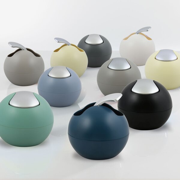 Spirella mini výklopný odpadkový koš BOWL MATT, mlhavě modrý, plast, 1 L