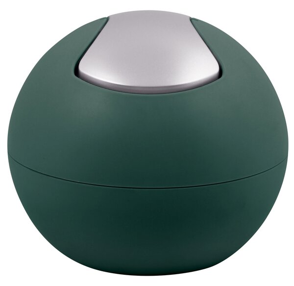 Spirella mini výklopný odpadkový koš BOWL MATT, matný tmavě zelený, plast, 1 L