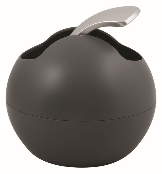Spirella mini výklopný odpadkový koš BOWL MATT, matný tmavě šedý, plast, 1 L