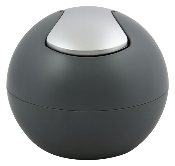 Spirella mini výklopný odpadkový koš BOWL MATT, matný tmavě šedý, plast, 1 L