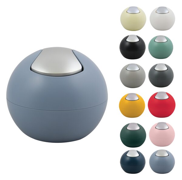Spirella mini výklopný odpadkový koš BOWL MATT, mlhavě modrý, plast, 1 L