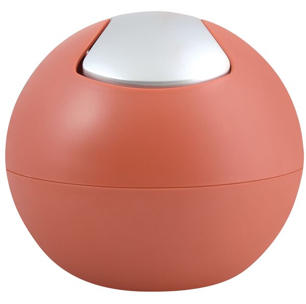 Spirella mini výklopný odpadkový koš BOWL MATT, matný terakota, plast, 1 L