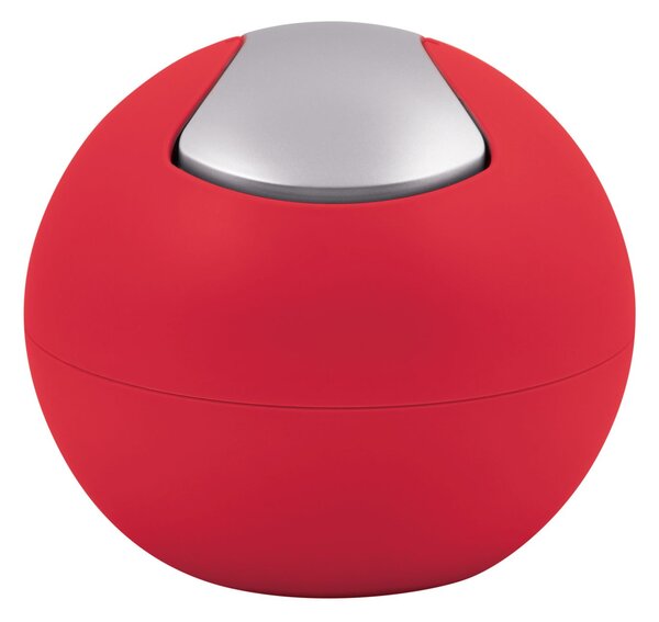 Spirella mini výklopný odpadkový koš BOWL MATT, matný červený, plast, 1 L