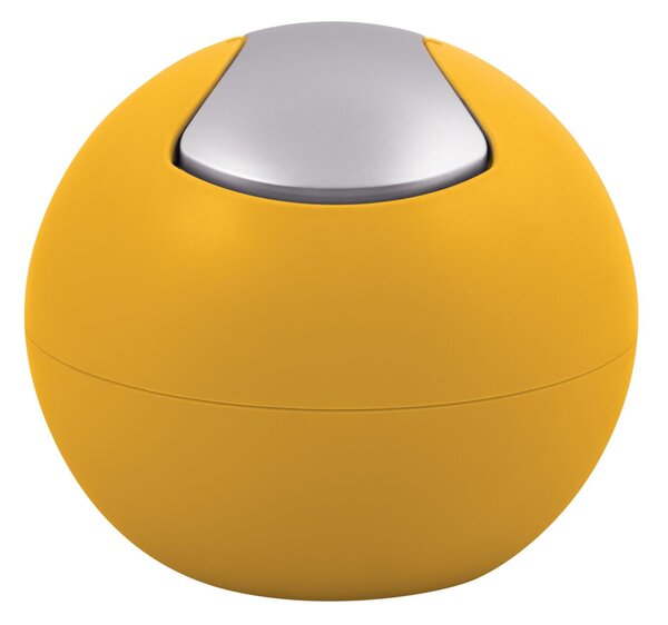 Spirella mini výklopný odpadkový koš BOWL MATT, matný šafránově žlutý, plast, 1 L