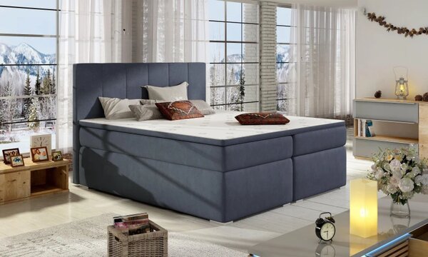 Postel Boxspring Boleria 180x200, modrá (látka - bb 09)
