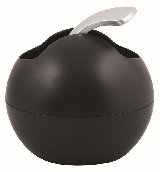 Spirella mini výklopný odpadkový koš BOWL MATT, matný černý, plast, 1 L