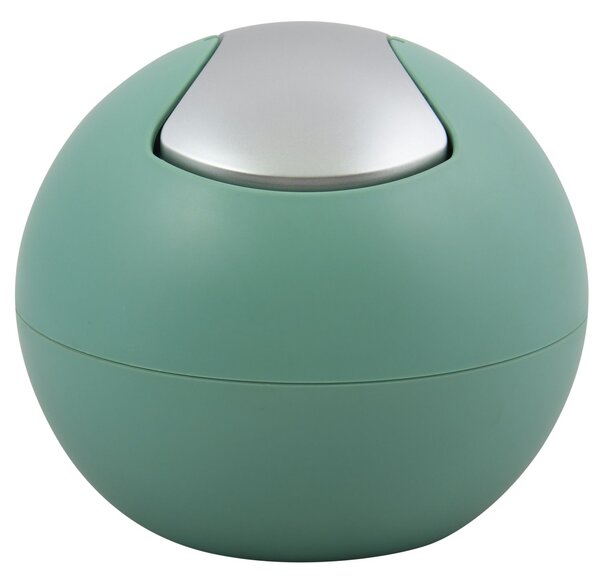 Spirella mini výklopný odpadkový koš BOWL MATT, matný zelený, plast, 1 L