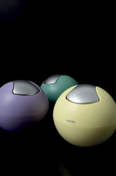 Spirella mini výklopný odpadkový koš BOWL MATT, matný zelený, plast, 1 L