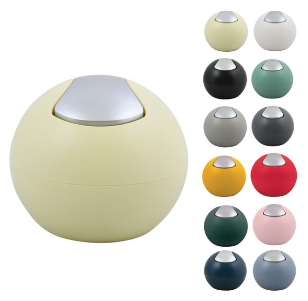 Spirella mini výklopný odpadkový koš BOWL MATT, matný žlutý, plast, 1 L