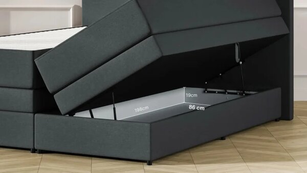 Kontinentální postel Emma Premium boxspring 200x180 (typ I), tm. šedá (sawana 21)