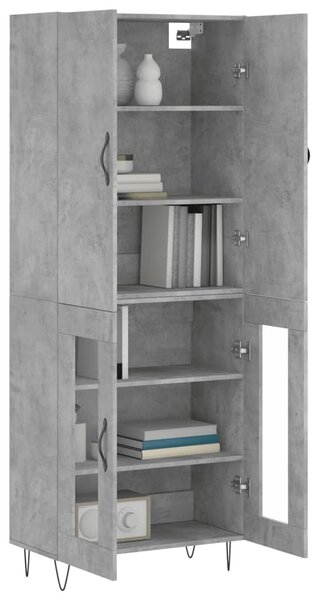 Skříň highboard betonově šedá 69,5x34x180 cm kompozitní dřevo 3198069