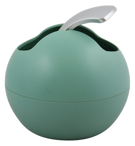 Spirella mini výklopný odpadkový koš BOWL MATT, matný zelený, plast, 1 L