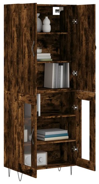 Skříň highboard kouřový dub 69,5 x 34 x 180 cm kompozitní dřevo 3198070
