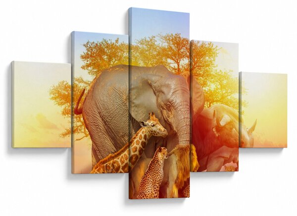 Obraz afrických zvířátek (125x70 cm)