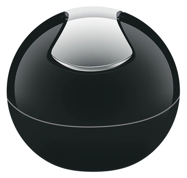 Spirella mini výklopný odpadkový koš BOWL, černý, plast, 1 L