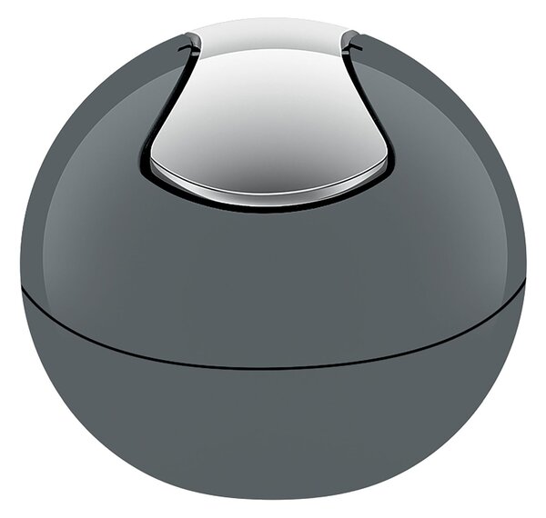 Spirella mini výklopný odpadkový koš BOWL, šedý, plast, 1 L