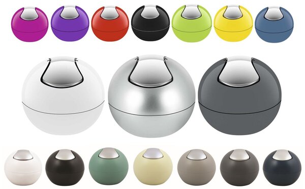 Spirella mini výklopný odpadkový koš BOWL, bílý, plast, 1 L