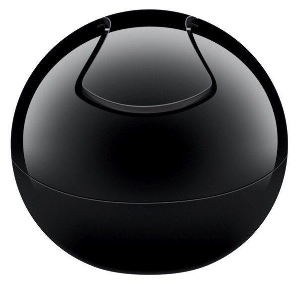 Spirella mini výklopný odpadkový koš BOWL, komplet černý, plast, 1 L