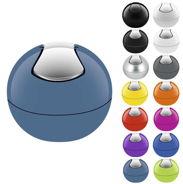 Spirella mini výklopný odpadkový koš BOWL, modrý, plast, 1 L