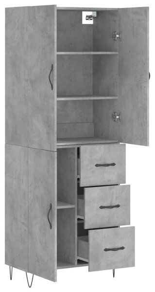 Skříň highboard betonově šedá 69,5x34x180 cm kompozitní dřevo 3198093