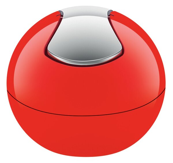 Spirella mini výklopný odpadkový koš BOWL, červený, plast, 1 L