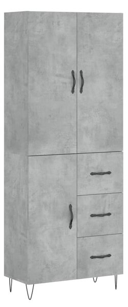 Skříň highboard betonově šedá 69,5x34x180 cm kompozitní dřevo 3198093