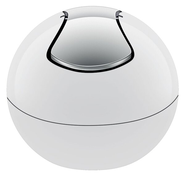 Spirella mini výklopný odpadkový koš BOWL, bílý, plast, 1 L