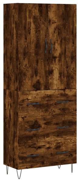 Skříň highboard kouřový dub 69,5 x 34 x 180 cm kompozitní dřevo 3198086