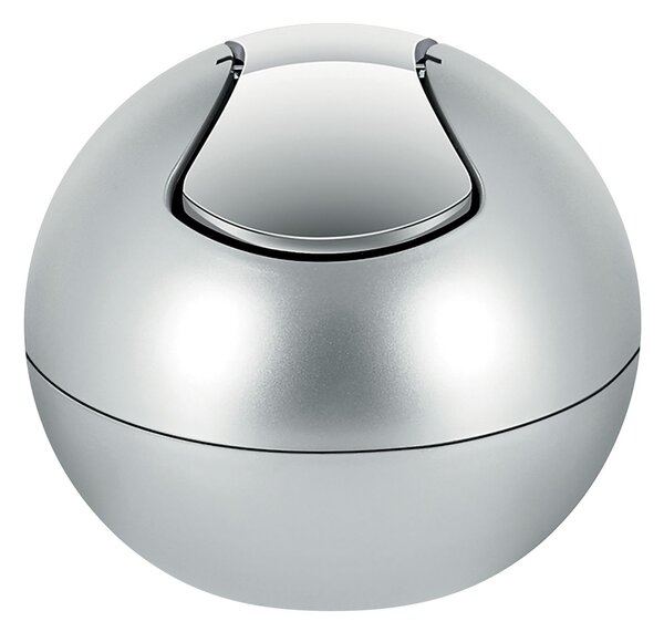 Spirella mini výklopný odpadkový koš BOWL, stříbrný, plast, 1 L