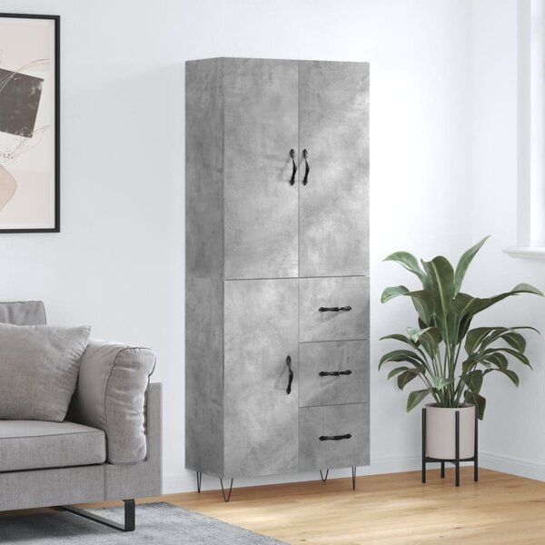 Skříň highboard betonově šedá 69,5x34x180 cm kompozitní dřevo 3198093