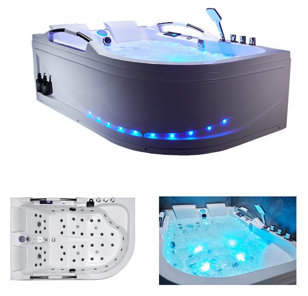 BPS-koupelny Hydromasážní vana HYD-NO-VE761L 180x120 LEVÁ s ohřevem vody