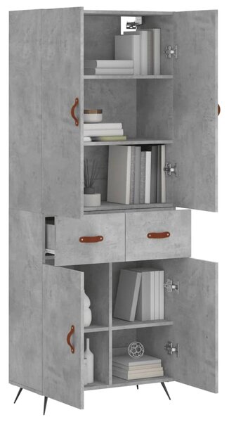 Skříň highboard betonově šedá 69,5x34x180 cm kompozitní dřevo 3198125