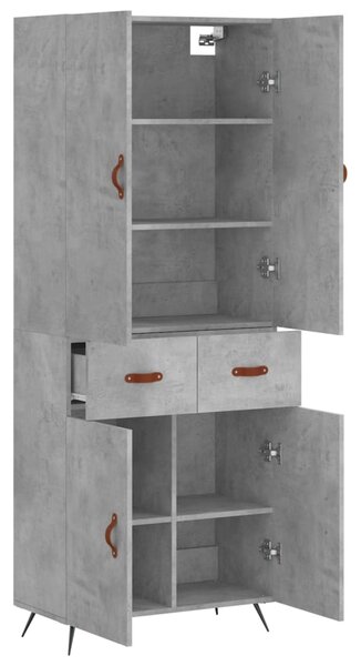 Skříň highboard betonově šedá 69,5x34x180 cm kompozitní dřevo 3198125