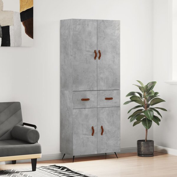 Skříň highboard betonově šedá 69,5x34x180 cm kompozitní dřevo 3198125