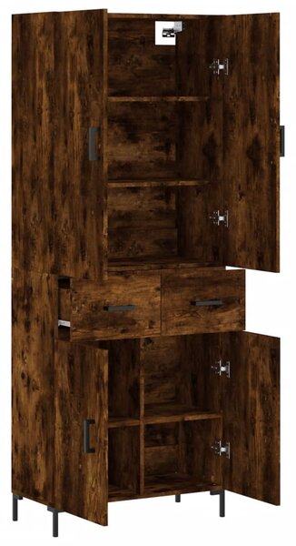 Skříň highboard kouřový dub 69,5 x 34 x 180 cm kompozitní dřevo 3198150