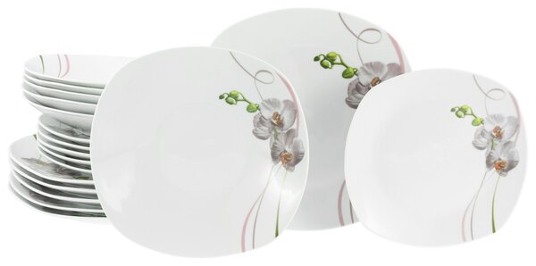 JÍDELNÍ SOUPRAVA Square Orchidee 18dílné Creatable - Online Only nádobí, Online Only