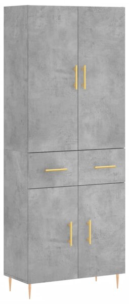 Skříň highboard betonově šedá 69,5x34x180 cm kompozitní dřevo 3198141