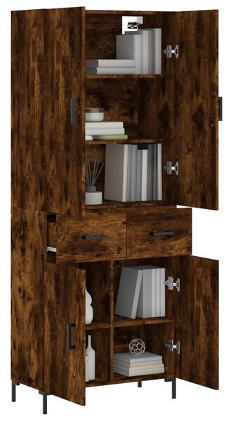 Skříň highboard kouřový dub 69,5 x 34 x 180 cm kompozitní dřevo 3198150