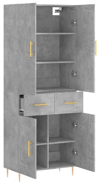 Skříň highboard betonově šedá 69,5x34x180 cm kompozitní dřevo 3198141
