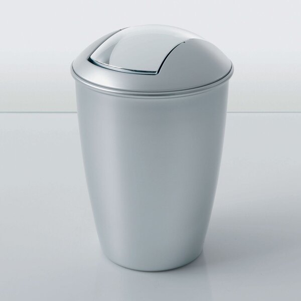 Spirella výklopný odpadkový koš ATLANTA, stříbrný, plast, 5 L