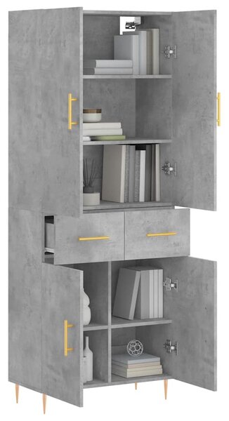 Skříň highboard betonově šedá 69,5x34x180 cm kompozitní dřevo 3198141