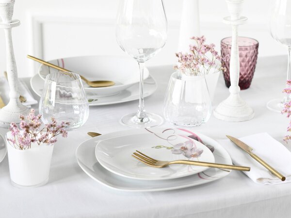 JÍDELNÍ SOUPRAVA Square Orchidee 18dílné Creatable - Online Only nádobí, Online Only