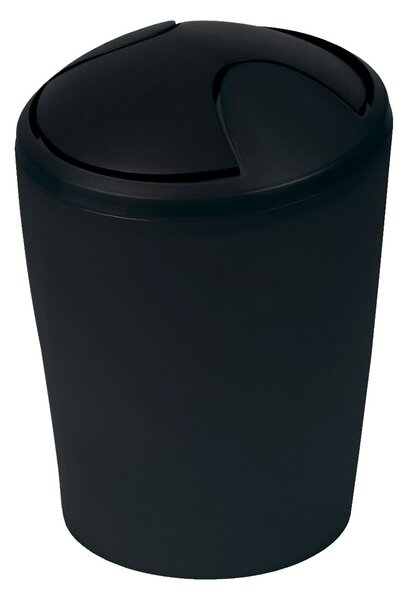 Spirella výklopný odpadkový koš MOVE, černý, plast, 5 L