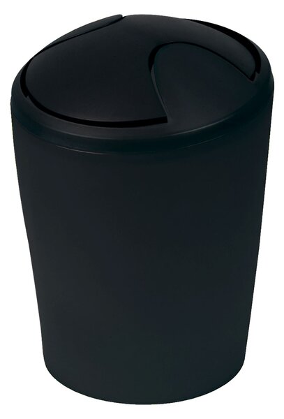Spirella výklopný odpadkový koš MOVE, černý, plast, 2 L