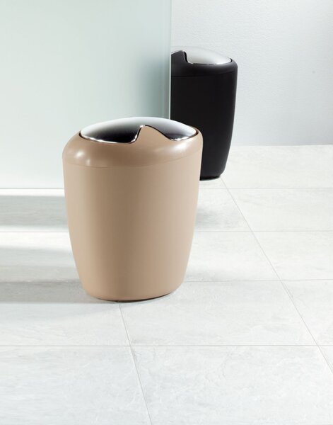 Spirella výklopný odpadkovýho koš ETNA, béžový, plast, stříbrné víko, 7 L