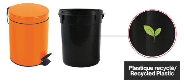 Spirella pedálový odpadkový koš SYDNEY, oranžová, ocel, 3 L