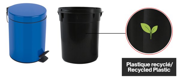 Spirella pedálový odpadkový koš SYDNEY, modrá, ocel, 3 L